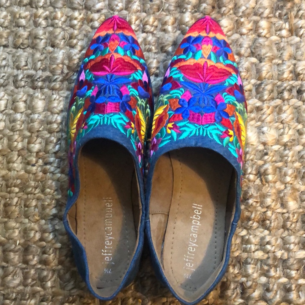 Jeffrey Campbell floral loafers